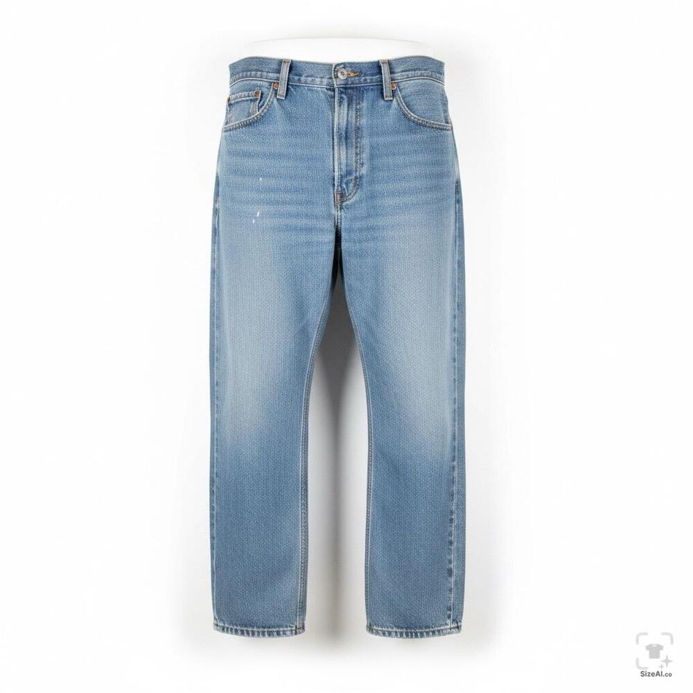 Levis 505 Jeans Mens 38x30 Regular Fit Mid Rise Blue Denim Straight Leg Zip Fly